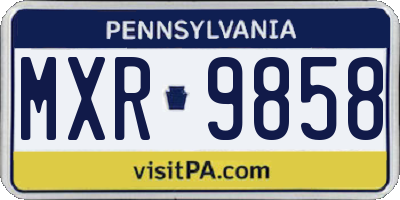 PA license plate MXR9858