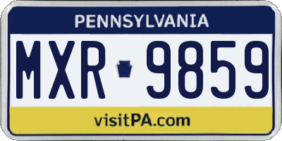 PA license plate MXR9859