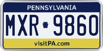 PA license plate MXR9860
