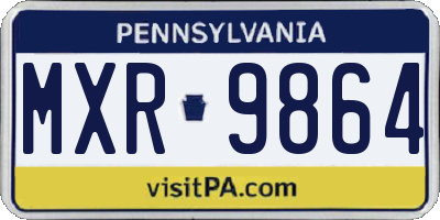 PA license plate MXR9864
