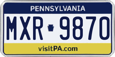 PA license plate MXR9870