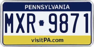 PA license plate MXR9871
