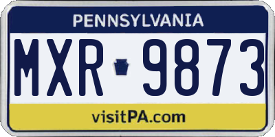 PA license plate MXR9873