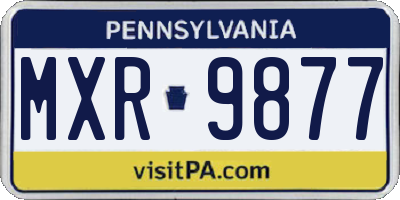 PA license plate MXR9877
