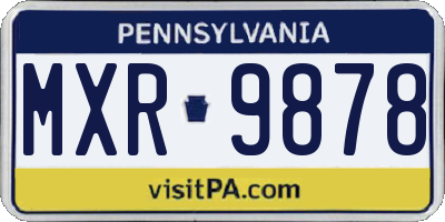PA license plate MXR9878