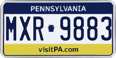 PA license plate MXR9883