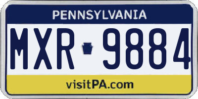PA license plate MXR9884