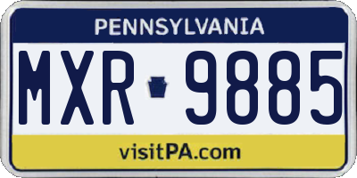 PA license plate MXR9885