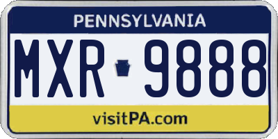PA license plate MXR9888