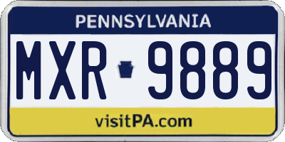PA license plate MXR9889