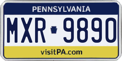 PA license plate MXR9890