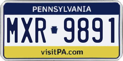 PA license plate MXR9891