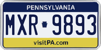PA license plate MXR9893