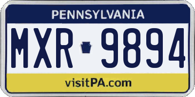 PA license plate MXR9894