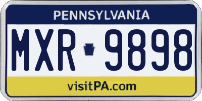 PA license plate MXR9898