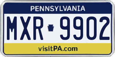 PA license plate MXR9902