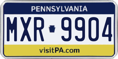 PA license plate MXR9904