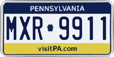 PA license plate MXR9911