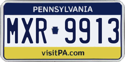 PA license plate MXR9913