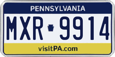 PA license plate MXR9914