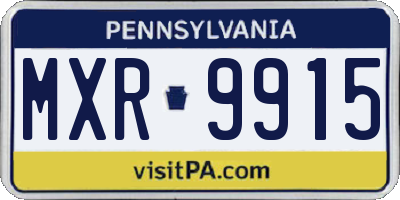 PA license plate MXR9915