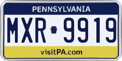 PA license plate MXR9919