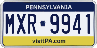PA license plate MXR9941