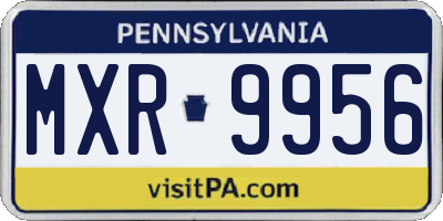 PA license plate MXR9956