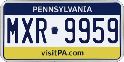 PA license plate MXR9959