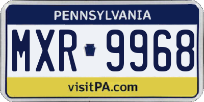 PA license plate MXR9968