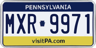 PA license plate MXR9971