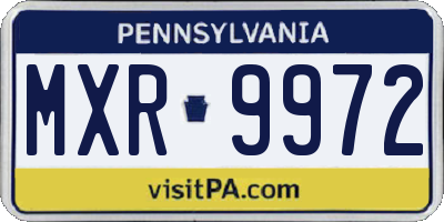 PA license plate MXR9972