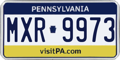 PA license plate MXR9973