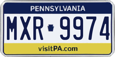 PA license plate MXR9974