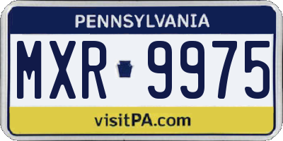 PA license plate MXR9975