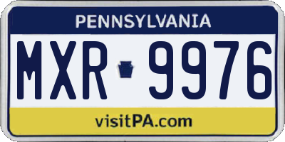 PA license plate MXR9976