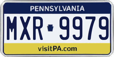 PA license plate MXR9979