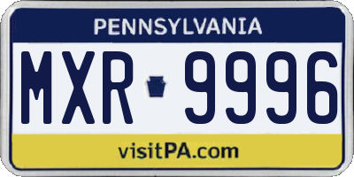 PA license plate MXR9996