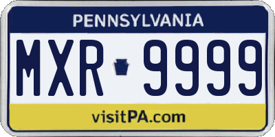 PA license plate MXR9999