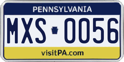 PA license plate MXS0056