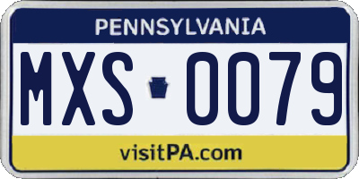 PA license plate MXS0079