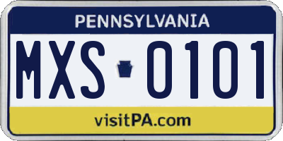PA license plate MXS0101