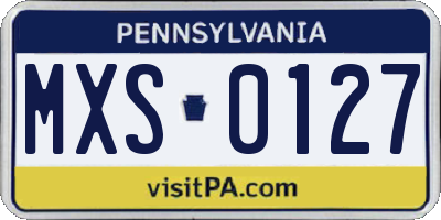 PA license plate MXS0127