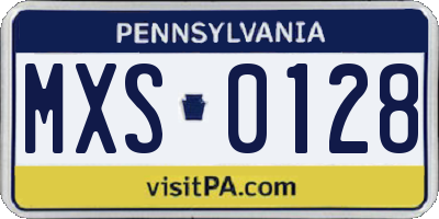 PA license plate MXS0128