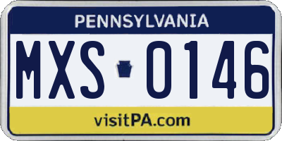 PA license plate MXS0146