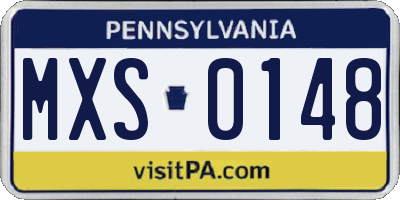 PA license plate MXS0148