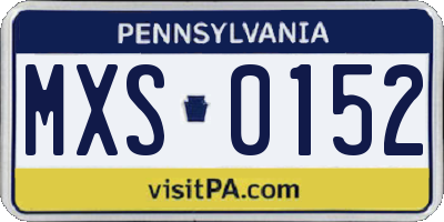 PA license plate MXS0152