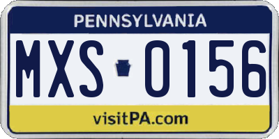 PA license plate MXS0156