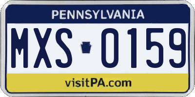 PA license plate MXS0159