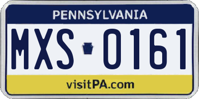 PA license plate MXS0161